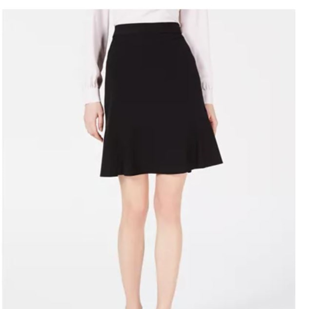Bar III Women's Career Office Business Black Bi-Stretch Ruffle Skirt Size 14 NEW